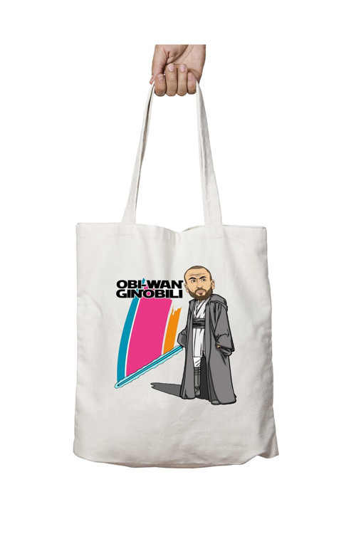 Art hedi̇ye OBI-WAN GINOBILI iki Tarafı Kalıcı Baskılı Yıkanabilir Çanta