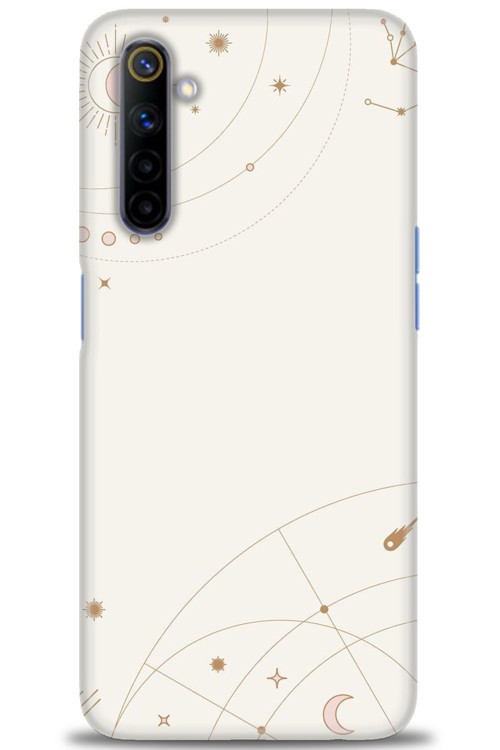 Realme 6 Kılıf HD Baskılı Kılıf - Yıldız Haritası