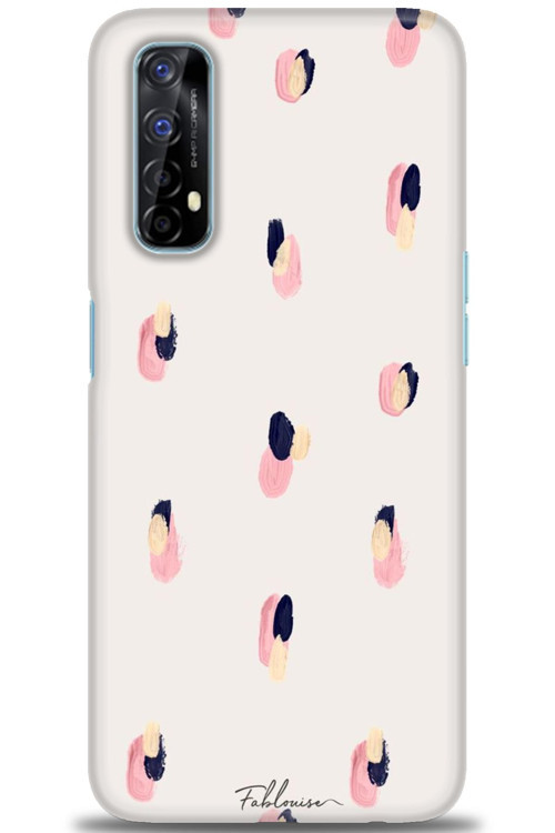 Realme 7 Kılıf HD Baskılı Kılıf - Pembe Lacivert