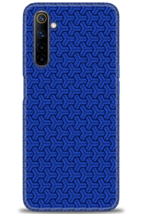 Realme 6 Kılıf HD Baskılı Kılıf - Mavi Örüntü