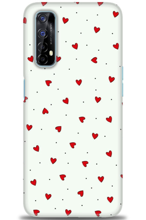 Realme 7 Kılıf HD Baskılı Kılıf - Mini Mini Kalpler