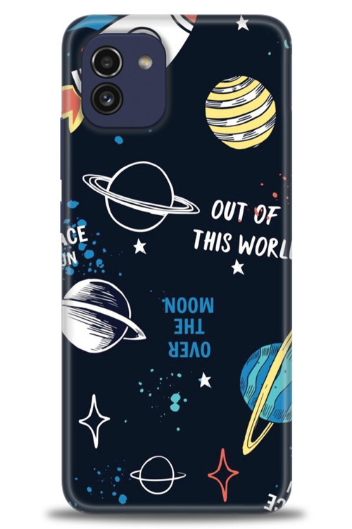 Samsung Galaxy A03 Kılıf HD Baskılı Kılıf - Space Fun