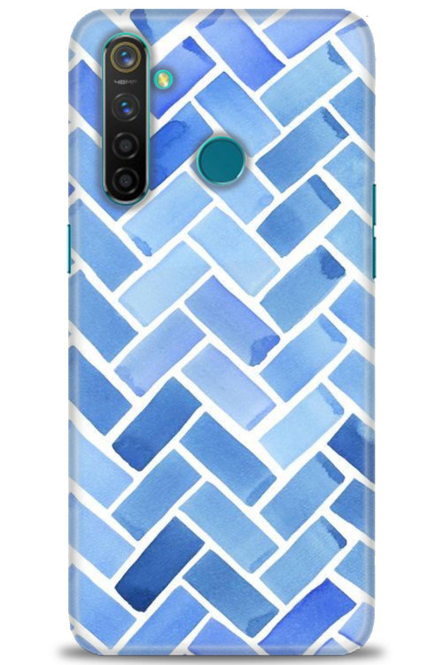 Realme 5 Pro Kılıf HD Baskılı Kılıf - Mavi