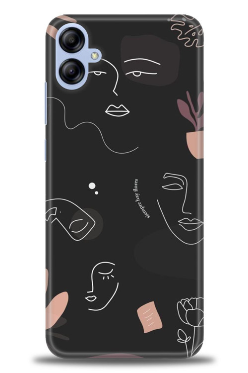 Samsung Galaxy A04E Kılıf HD Baskılı Kılıf - Siyah Silüet