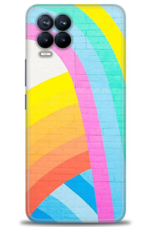 Realme 8 Kılıf HD Baskılı Kılıf - Renkli Duvar