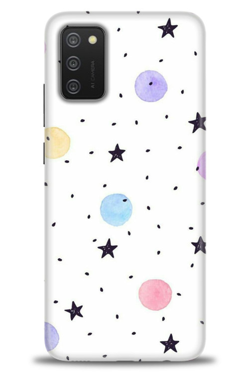 Samsung Galaxy A03S Kılıf HD Baskılı Kılıf - Yıldız ve Daireler