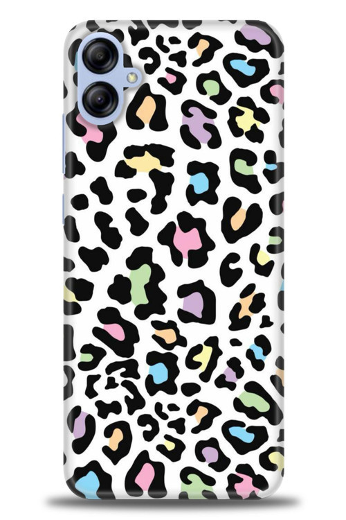 Samsung Galaxy A04E Kılıf HD Baskılı Kılıf - Renkli Leopar