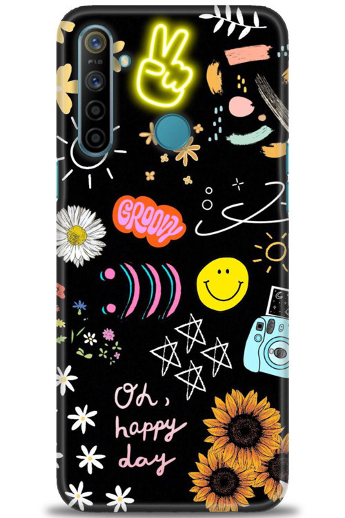 Realme 5i Kılıf HD Baskılı Kılıf - Happy Day