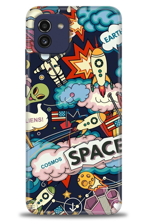Samsung Galaxy A03 Kılıf HD Baskılı Kılıf - Space