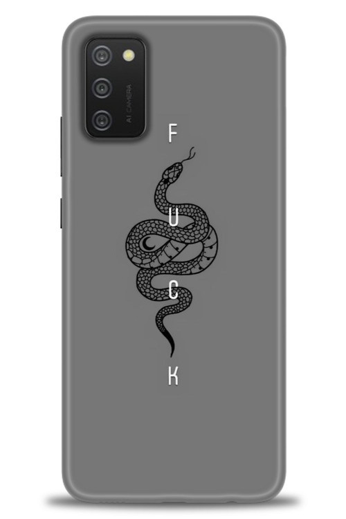 Samsung Galaxy A02S Kılıf HD Baskılı Kılıf - Siyah Yılan