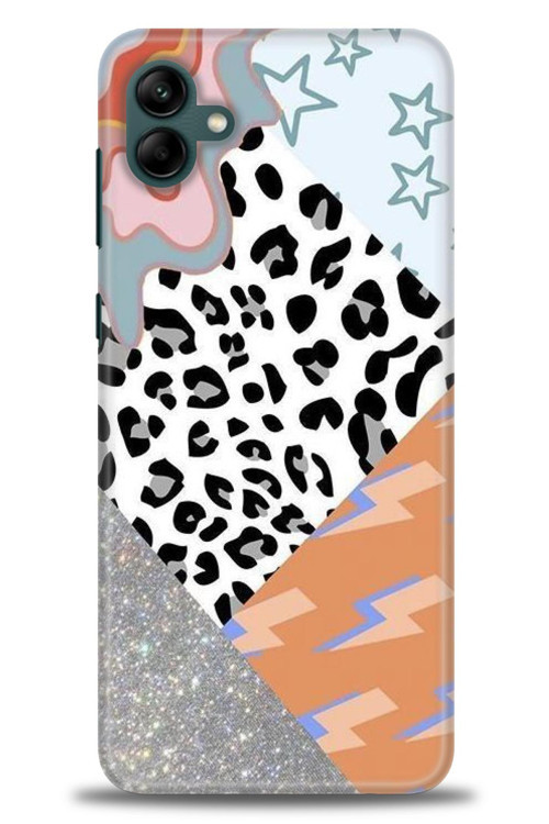 Samsung Galaxy A04 Kılıf HD Baskılı Kılıf - Leopar ve Şimşekler