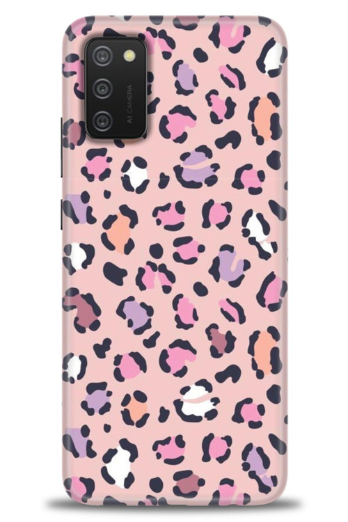Samsung Galaxy A03S Kılıf HD Baskılı Kılıf - Pembe Leopar