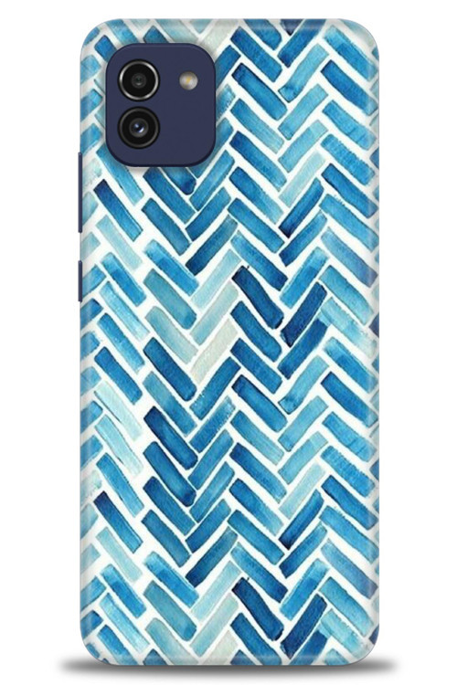 Samsung Galaxy A03 Kılıf HD Baskılı Kılıf - Mavi Çizgiler