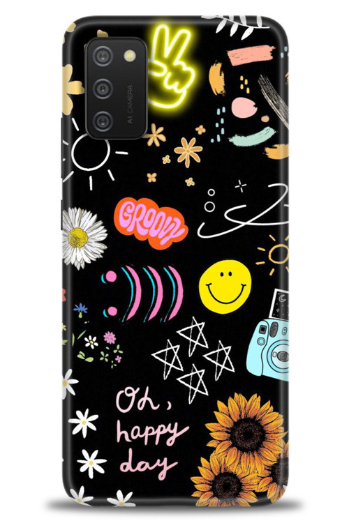 Samsung Galaxy A02S Kılıf HD Baskılı Kılıf - Happy Day