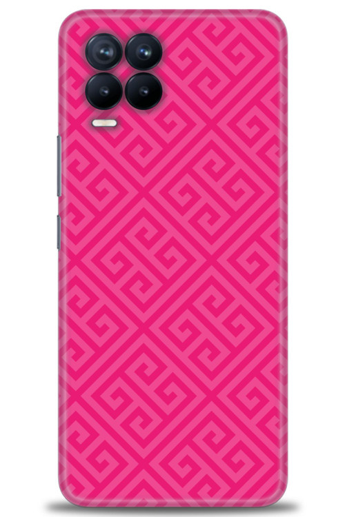 Realme 8 Pro Kılıf HD Baskılı Kılıf - Pembe Mozaik