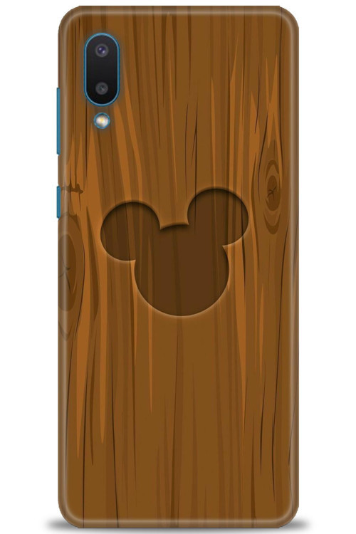 Samsung Galaxy A02 Kılıf HD Baskılı Kılıf - Ahşap Mickey