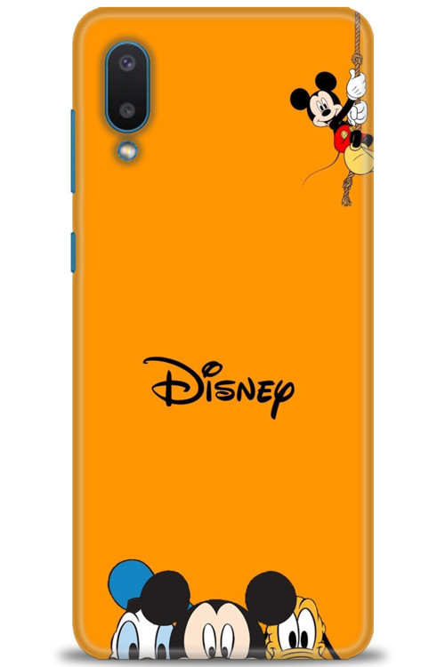 Samsung Galaxy A02 Kılıf HD Baskılı Kılıf - Turuncu Disney
