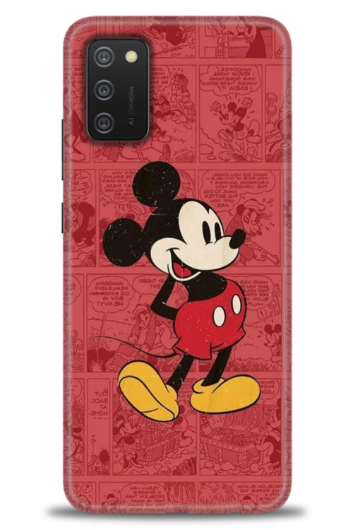 Samsung Galaxy A03S Kılıf HD Baskılı Kılıf - Kırmızı Mickey