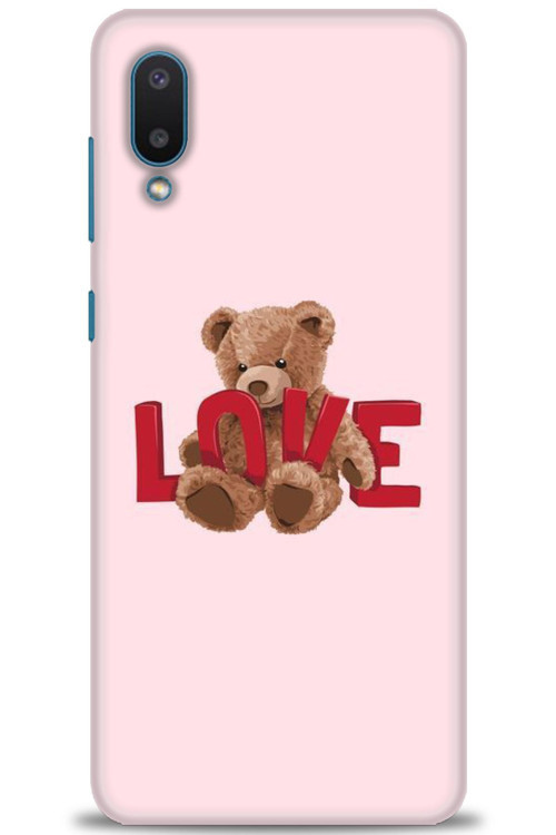 Samsung Galaxy A02 Kılıf HD Baskılı Kılıf - Love Bear