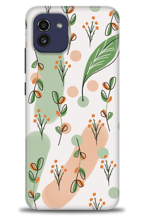 Samsung Galaxy A03 Kılıf HD Baskılı Kılıf - Flower Pattern