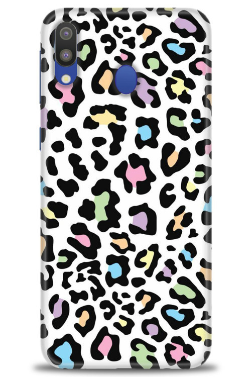 Samsung Galaxy A10S Kılıf HD Baskılı Kılıf - Renkli Leopar
