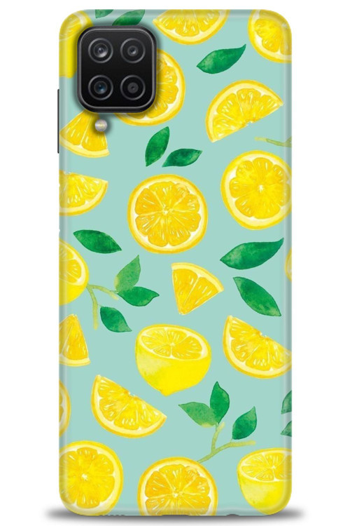 Samsung Galaxy A12 Kılıf HD Baskılı Kılıf - Limon Dilimleri