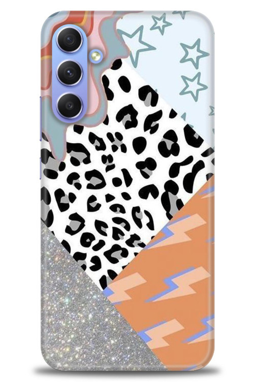Samsung Galaxy A05s Kılıf HD Baskılı Kılıf - Leopar ve Şimşekler