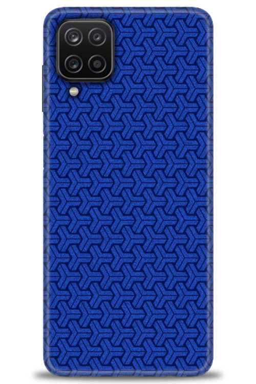 Samsung Galaxy A12 Kılıf HD Baskılı Kılıf - Mavi Örüntü