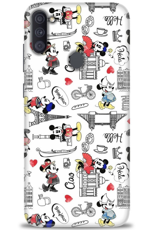 Samsung Galaxy A11 Kılıf HD Baskılı Kılıf - Mickey Şehirde