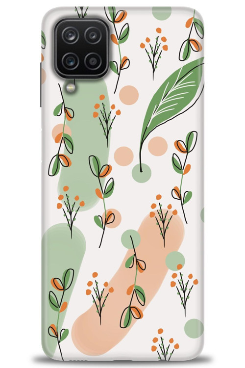 Samsung Galaxy A12 Kılıf HD Baskılı Kılıf - Flower Pattern