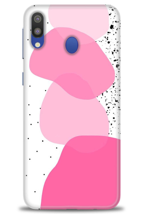 Samsung Galaxy A10S Kılıf HD Baskılı Kılıf - Pembe Beyaz Siyah