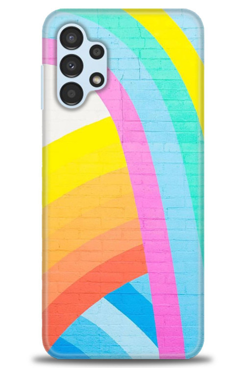 Samsung Galaxy A13 4G Kılıf HD Baskılı Kılıf - Renkli Duvar