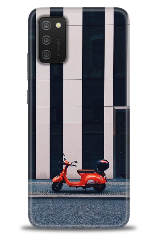 Samsung Galaxy A03S Kılıf HD Baskılı Kılıf - Kırmızı Motor