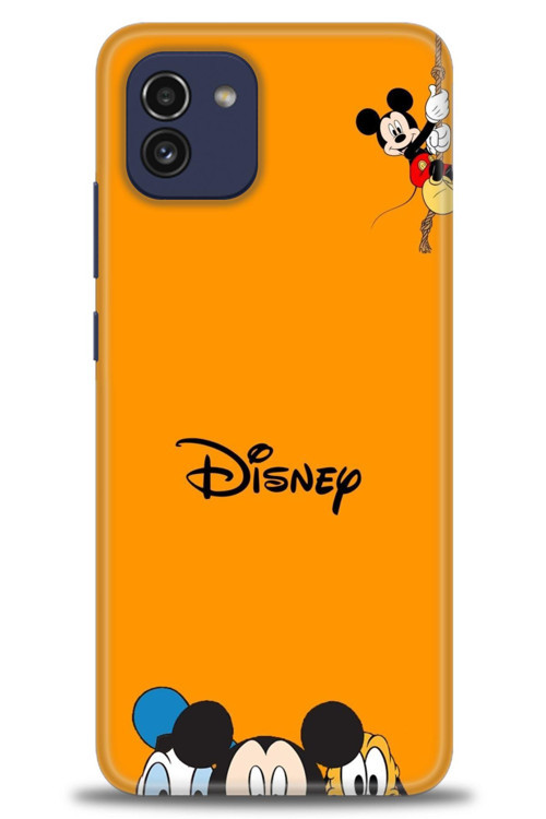 Samsung Galaxy A03 Kılıf HD Baskılı Kılıf - Turuncu Disney