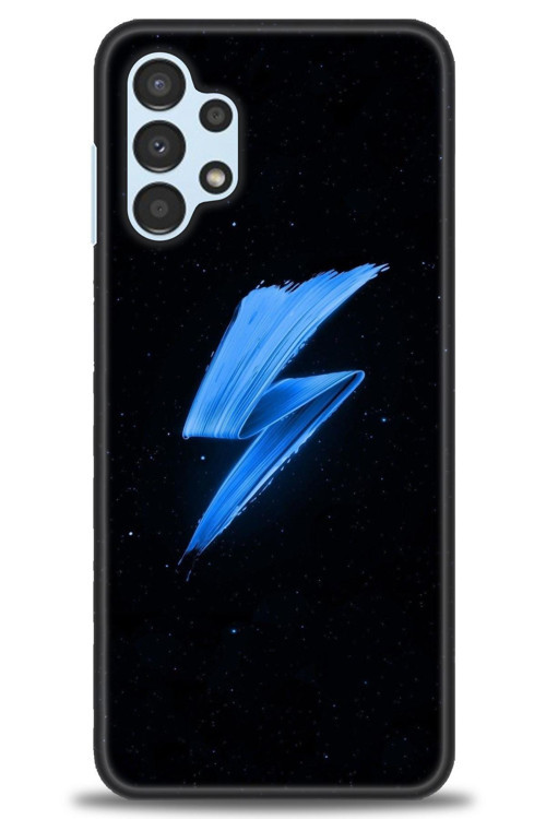 Samsung Galaxy A13 4G Kılıf HD Baskılı Kılıf - Mavi Şimşek