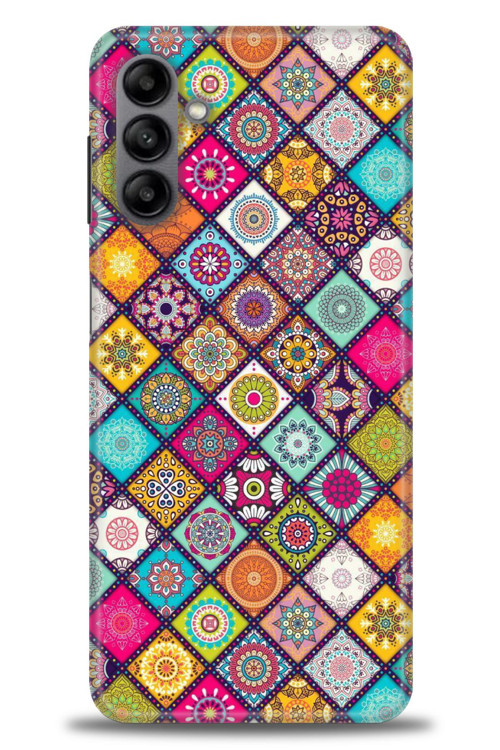 Samsung Galaxy A04S Kılıf HD Baskılı Kılıf - Renkli Mozaik