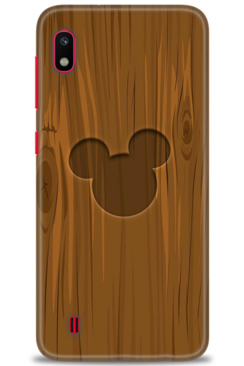 Samsung Galaxy A10 Kılıf HD Baskılı Kılıf - Ahşap Mickey