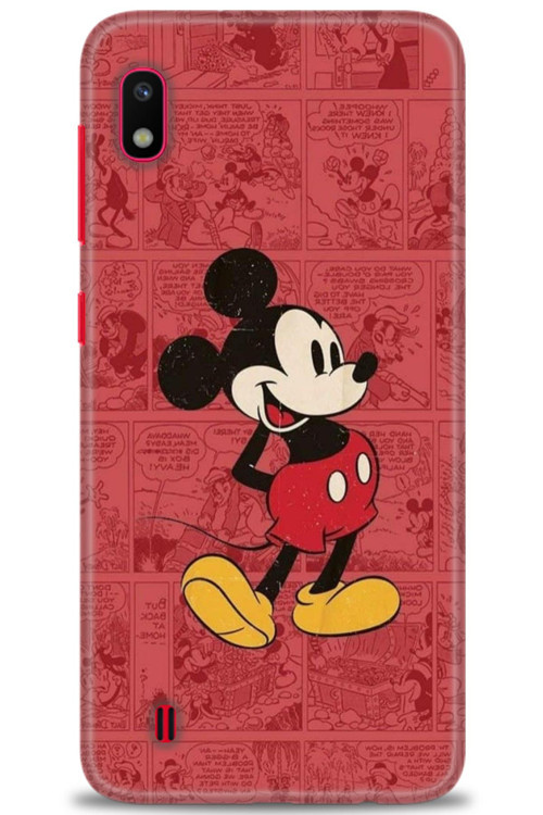 Samsung Galaxy A10 Kılıf HD Baskılı Kılıf - Kırmızı Mickey