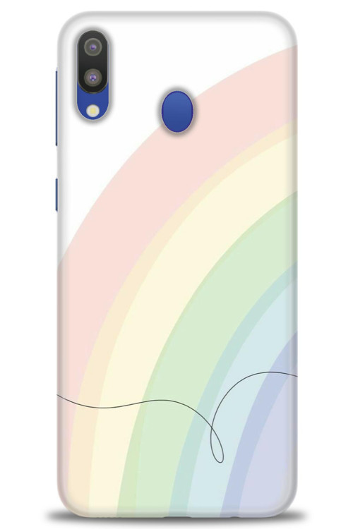 Samsung Galaxy A10S Kılıf HD Baskılı Kılıf - Soft Gökkuşağı