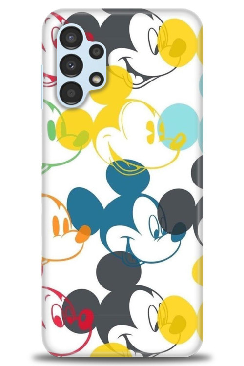 Samsung Galaxy A13 4G Kılıf HD Baskılı Kılıf - Renkli Mickey Mouse