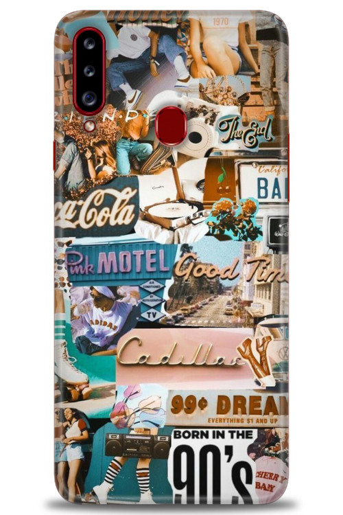 Samsung Galaxy A20S Kılıf HD Baskılı Kılıf - Pink Motel