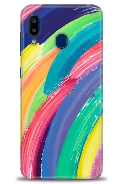 Samsung Galaxy A30 Kılıf HD Baskılı Kılıf - Rengarenk