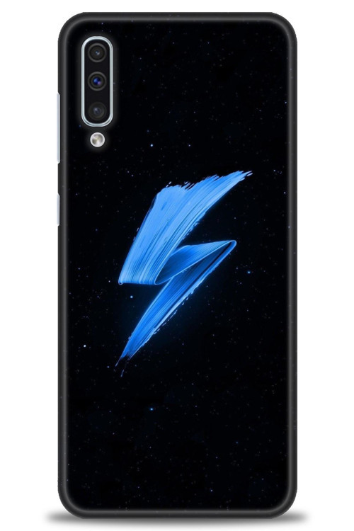 Samsung Galaxy A30S Kılıf HD Baskılı Kılıf - Mavi Şimşek