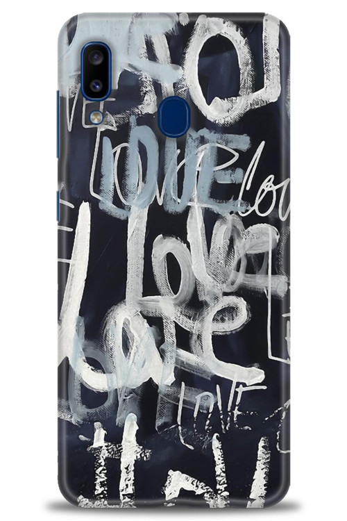 Samsung Galaxy A30 Kılıf HD Baskılı Kılıf - Gri Love