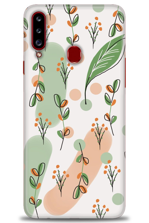 Samsung Galaxy A20S Kılıf HD Baskılı Kılıf - Flower Pattern