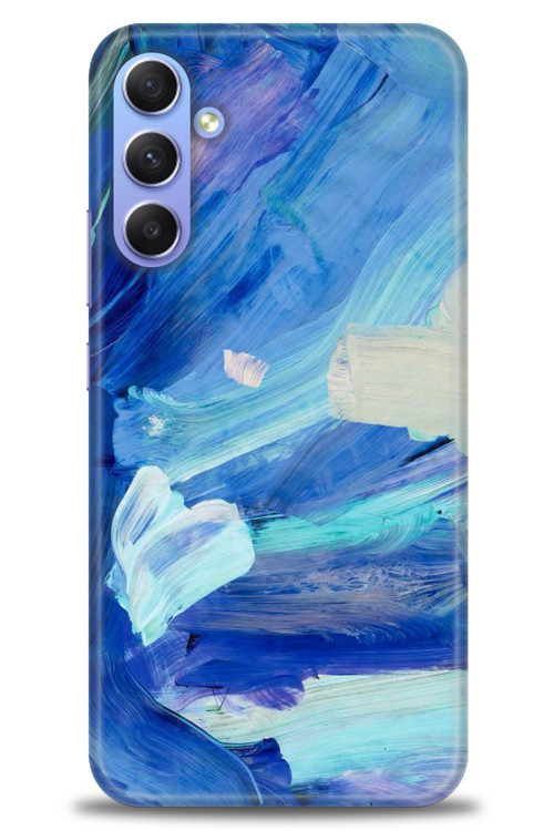 Samsung Galaxy A24 Kılıf HD Baskılı Kılıf - Mavi Beyaz