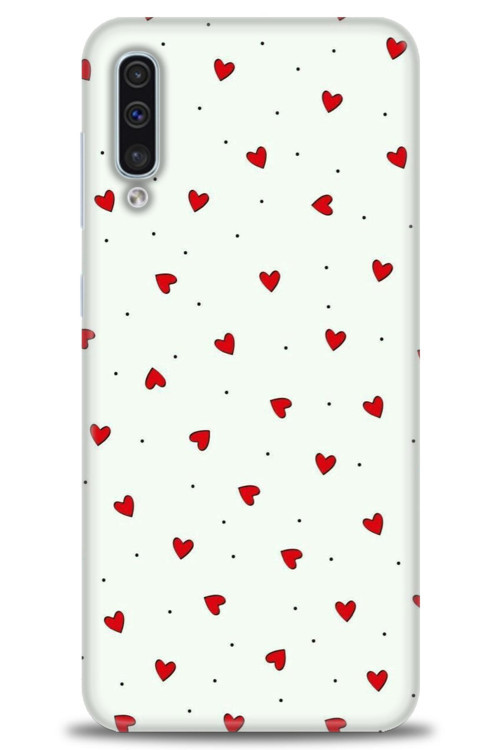 Samsung Galaxy A50 Kılıf HD Baskılı Kılıf - Mini Mini Kalpler