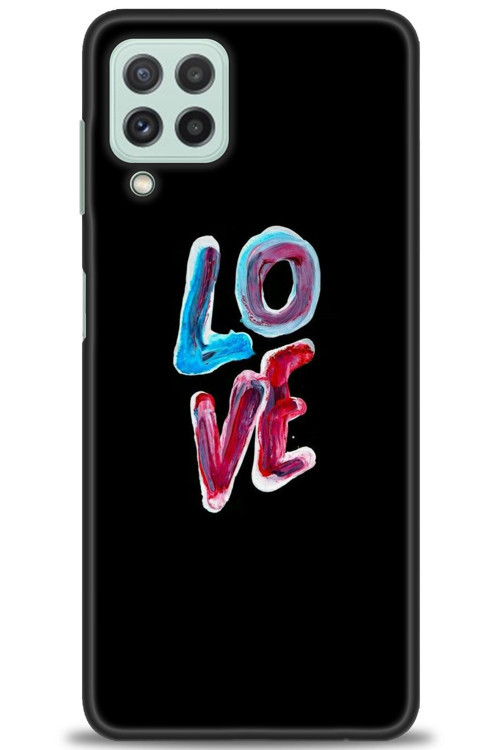 Samsung Galaxy A22 Kılıf HD Baskılı Kılıf - Renkli Love