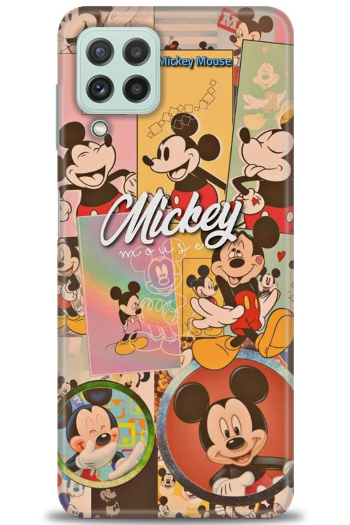 Samsung Galaxy A22 Kılıf HD Baskılı Kılıf - I Love Mickey