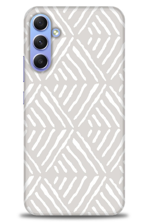 Samsung Galaxy A34 Kılıf HD Baskılı Kılıf - Gri Mozaik